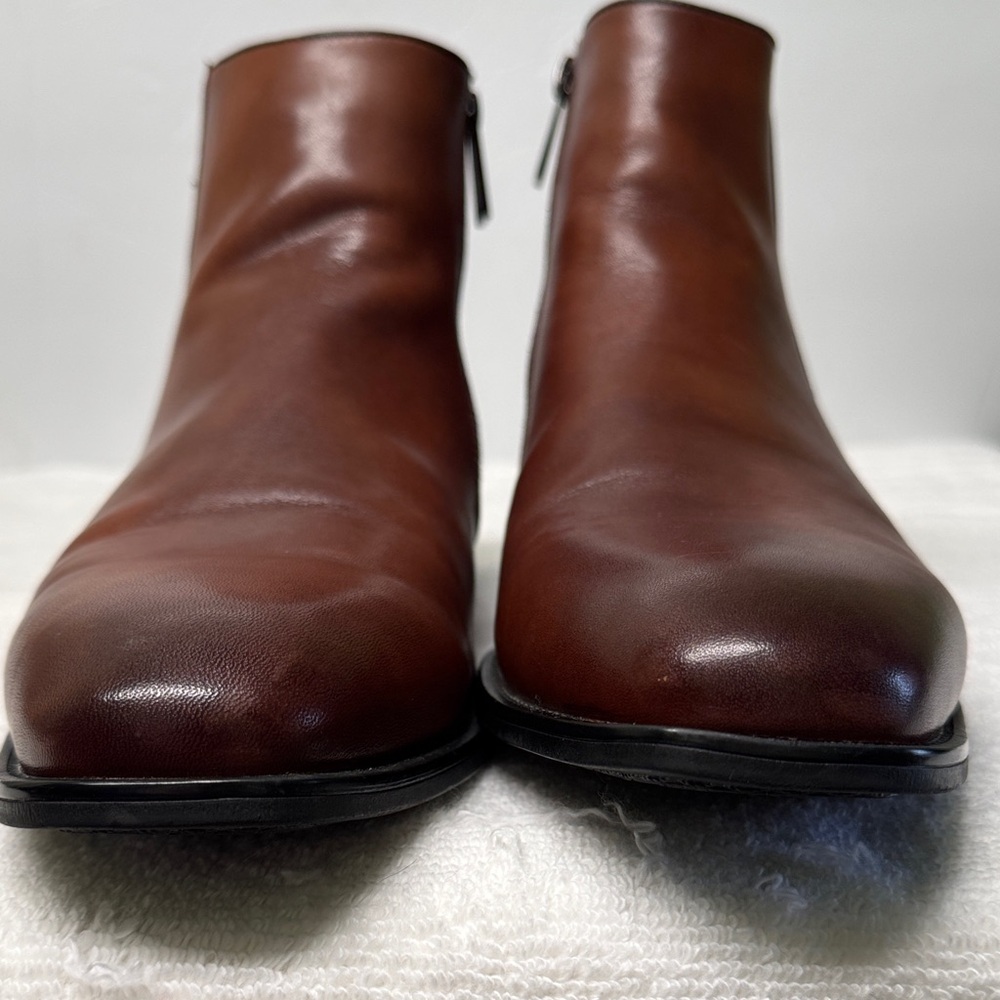 Men’s Karl Lagerfeld Leather Chelsea Cognac Brown Boots Size 10.5M - Picture 5 of 16